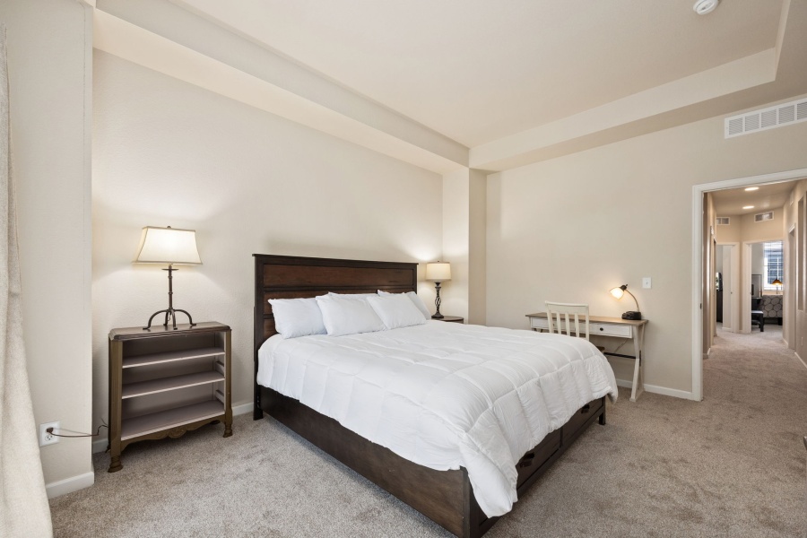 Welcome to this stylish and fully furnished townhome located in the highly desirable Park Meadows / Willow Creek area of Centennial. This south-facing home offers abundant natural light, modern finishes, and a layout designed for both comfort and convenience.
Interior Features
Main Level
•	Bright and open living room with fireplace, sofa seating, and wall-mounted TV.
•	Dining area with seating for six.
•	Chef’s kitchen featuring slab granite countertops, stainless steel appliances, and hardwood flooring.
•	Powder bath and direct access to the attached 2-car garage.
Upper Level
•	Primary Bedroom: King bed, walk-in closet, work desk, TV, and private balcony with seating.
•	Primary Bath: Dual vanities, soaking tub, and separate walk-in shower.
•	Second Bedroom: Queen bed and TV.
•	Third Bedroom: Large desk, shelving units, and a full-size futon (perfect as an office/flex space).
•	Secondary Bathroom: Large vanity with walk-in shower.
•	Laundry room conveniently located upstairs.
Outdoor & Community Highlights
•	Charming front patio with seating area.
•	Nearby there is a beautiful park with walking paths, pond, and fountain.
•	Walking distance to dining, shopping, and a nearby lake.
•	Just 0.5 miles to light rail & I-470, offering easy access across the Denver Metro area.
•	Quick drive to Park Meadows Mall, Lone Tree entertainment, and DTC.
Schools (Cherry Creek School District — all highly rated 9/10 by GreatSchools)
•	Willow Creek Elementary — 0.5 miles
•	Campus Middle School — 4.3 miles
•	Cherry Creek High School — 4.3 miles
