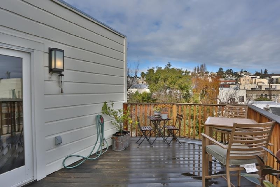2 Bedroom and 2 Bathroom flat in Noe Valley. Features: elegant textured moldings reminiscent of turn-of-the century design, work desk, pull-out sofa, mirrored closets, walk-in closets, stool seating at the kitchen island, clawfoot bathtub, large outdoor wooden deck with views, and view of the Twin Peaks mountain to the west. This is an upper floor unit. There is no assigned parking with the property, but street parking is not difficult as there are no time restrictions.

Short walk to the vibrant commercial corridor of 24th Street featuring a Whole Foods market, boutiques, bars, Starbucks and Zagat rated restaurants. Corporate shuttles are within walking distance.