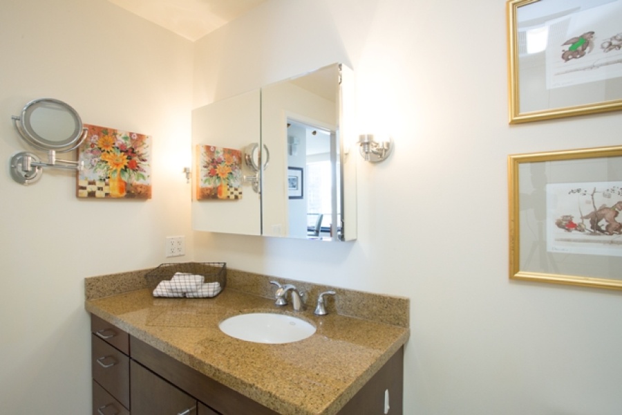 2 Bedroom/2 Bathroom condo at New Montgomery! Features: stainless steel appliances, granite counters, ceiling fan, desk, cherry wood floors, marble tiling, state-of-the art A/V system with surround sound, master with custom built-Italian queen bed and side tables, ensuite bath, walk-in closets, and twin bed that converts into sofa.

Amenities include: 24-hour attendant, bike parking, and roof deck with BBQ, gas fire pit and panoramic city views.

With a 94 Walk Score, this location offers easy access to FiDi, Union Square, the Embarcadero as well as San Francisco\'s world-class sports arenas.
No parking.
